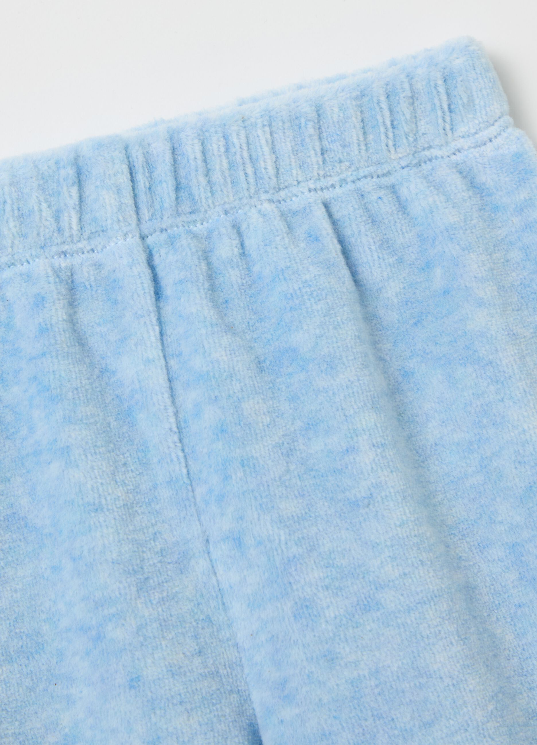 T-shirt and baby leggings set in velour with embroidery