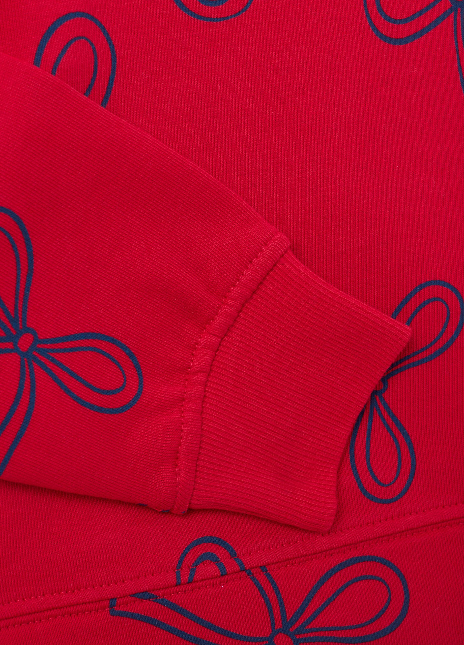 Girls' red pure cotton sweatshirt regular fit