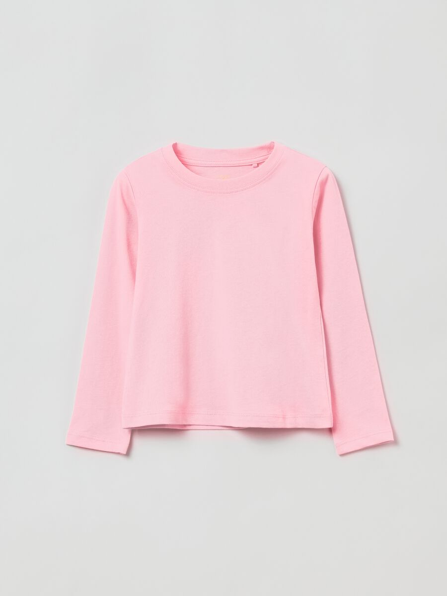 T-shirt in cotone a maniche lunghe_0