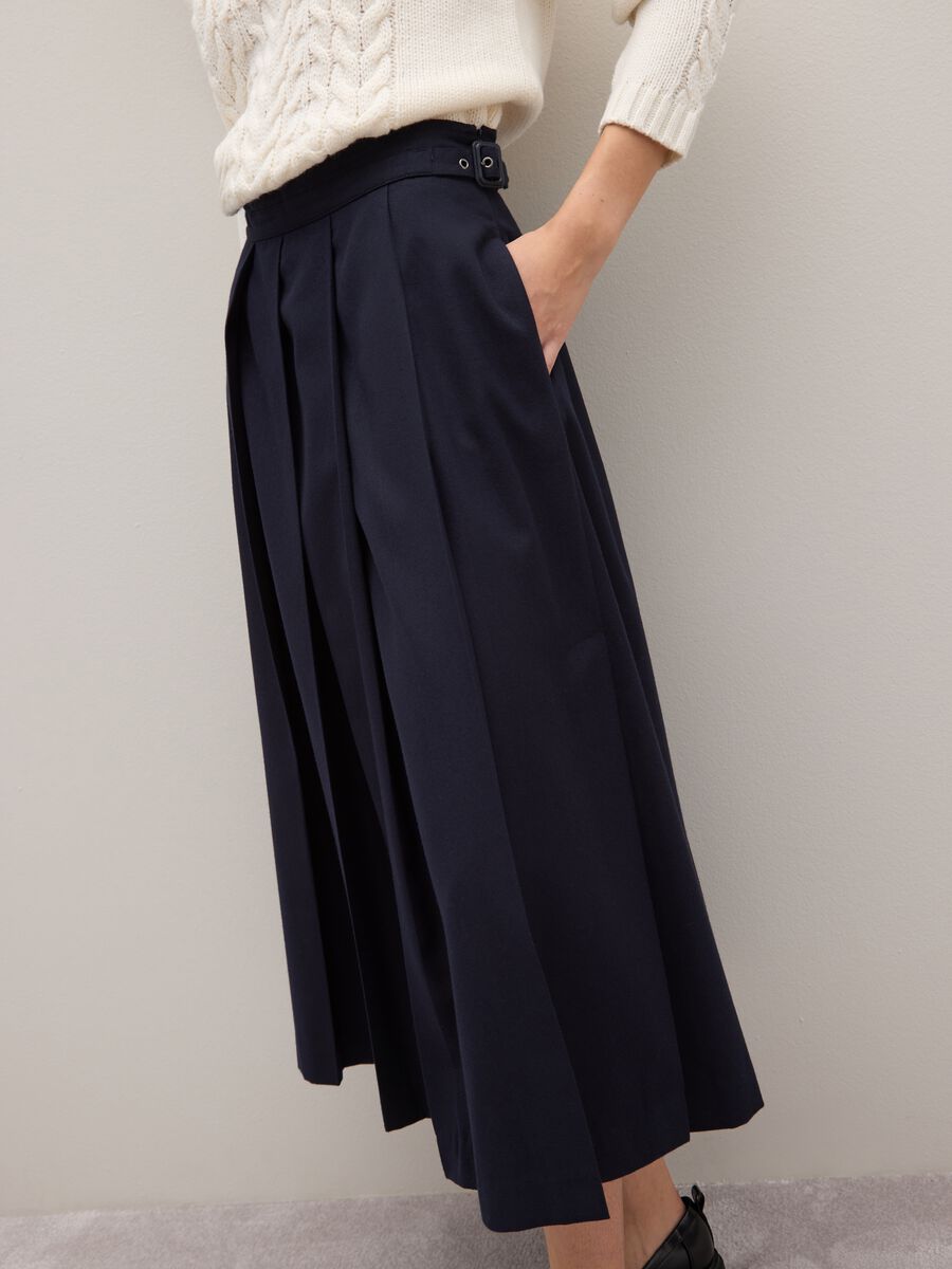 Blue Long Skirt in Viscose Blend_3