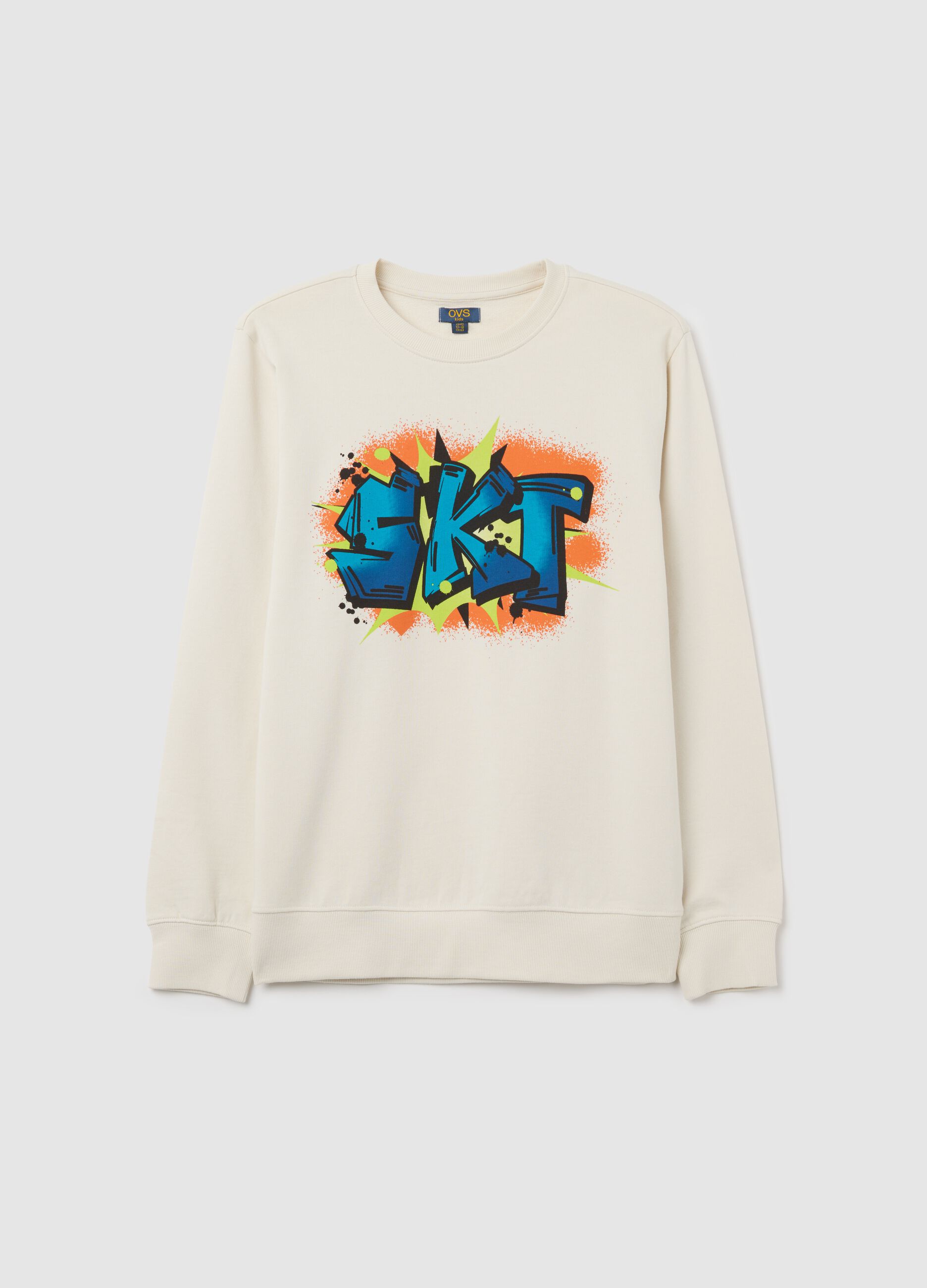 French terry sweatshirt with "SKT" print