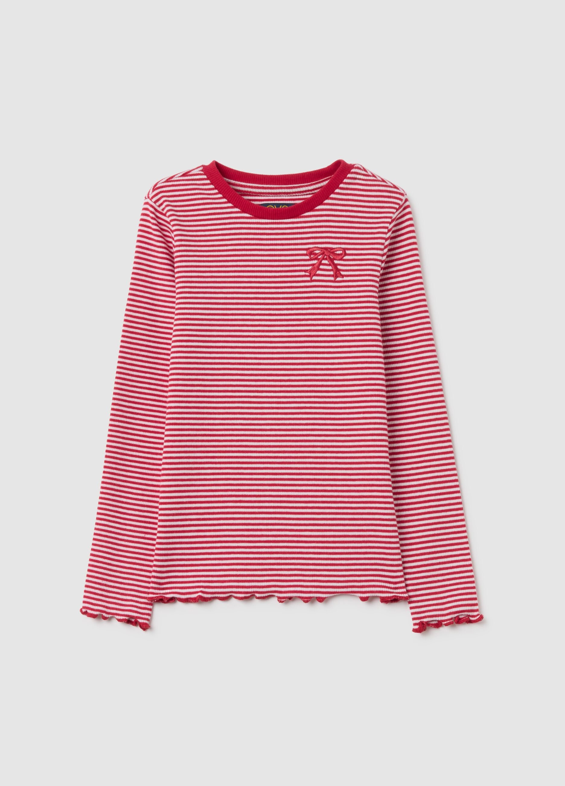 Multicolour children’s regular fit cotton striped top