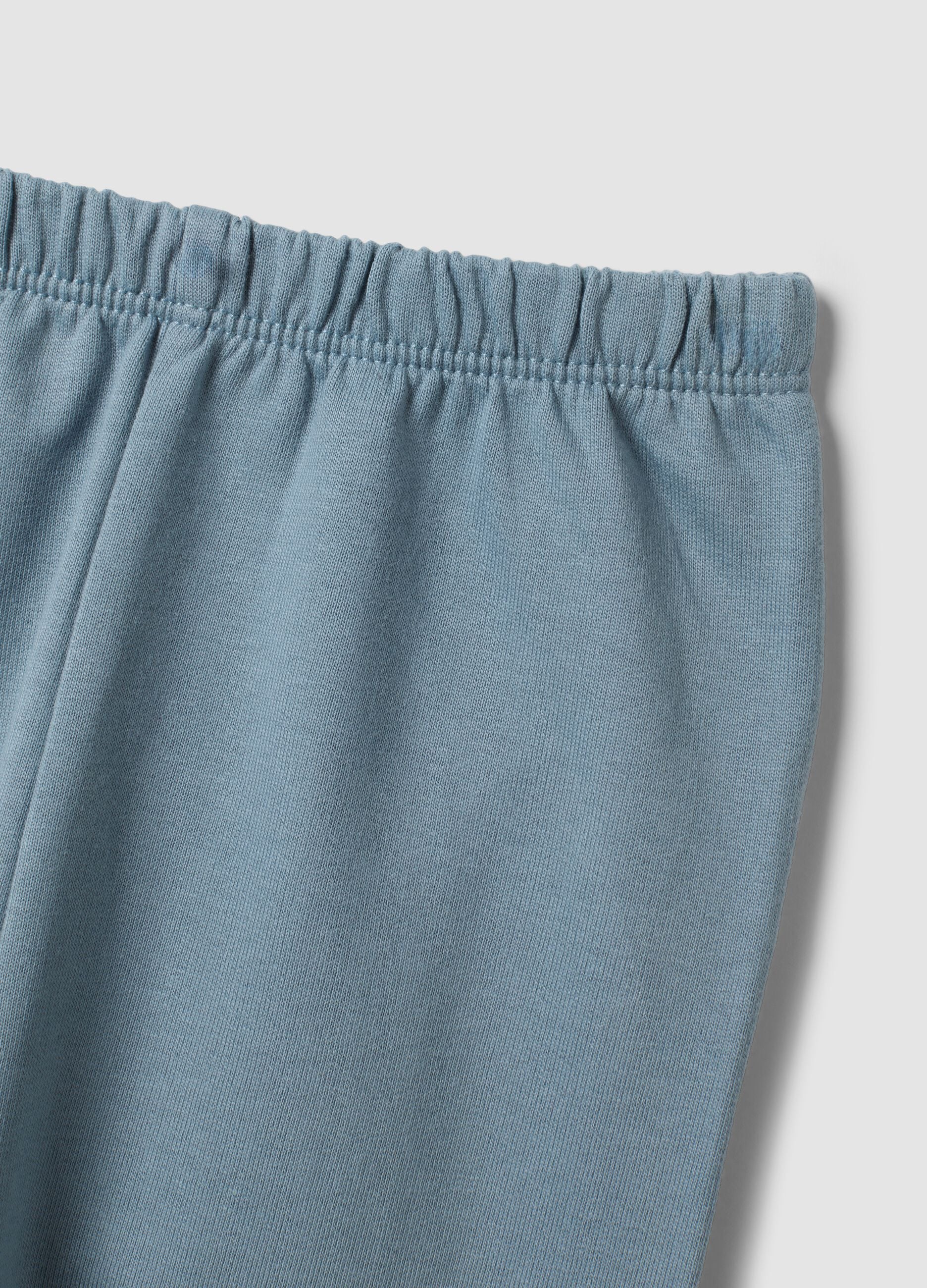 Pigiama azzurro girocollo in puro cotone organico
