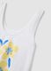 White organic cotton pyjama vest, regular fit, with floral print_5