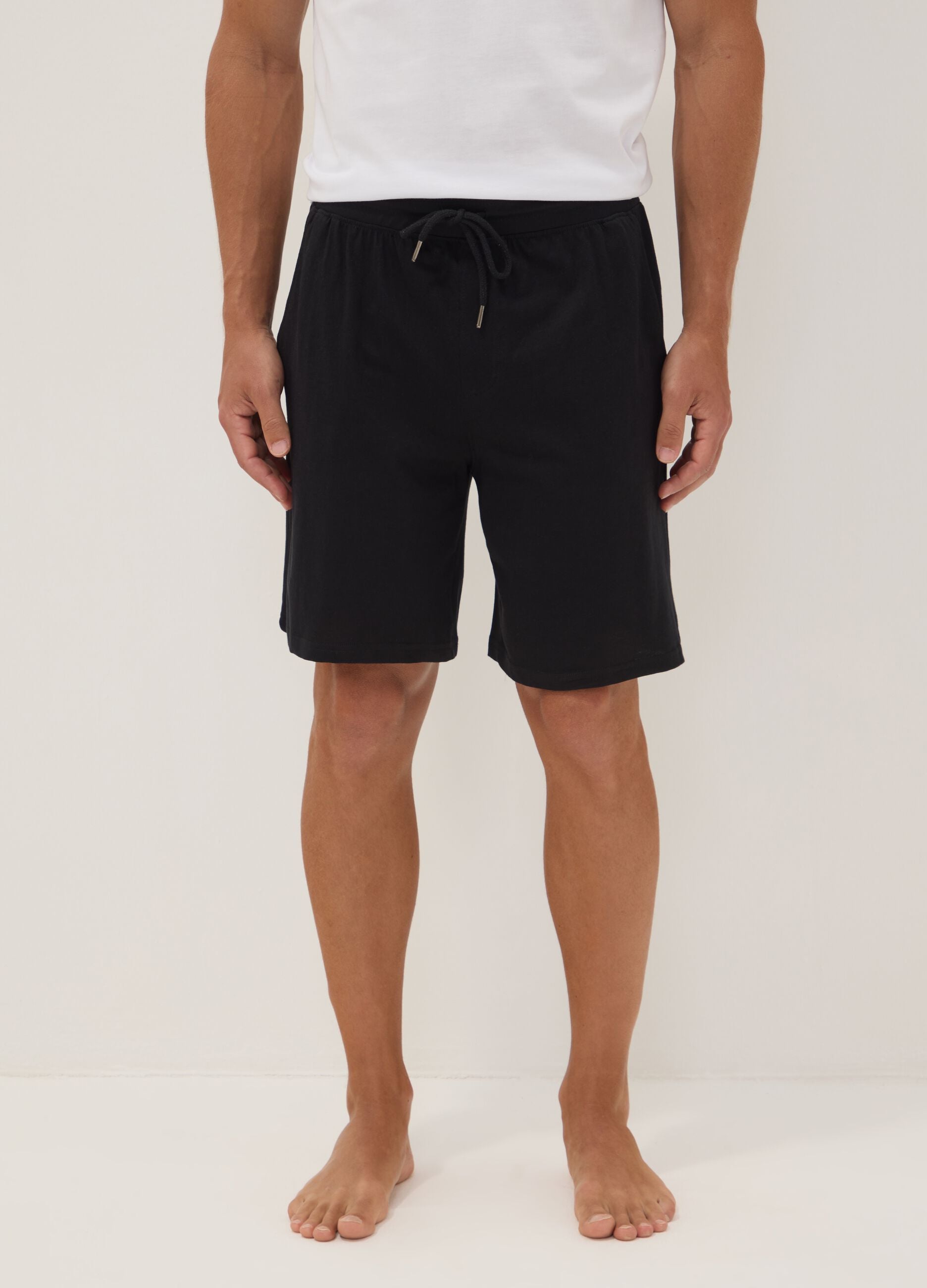 Black organic cotton pyjama shorts