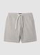 Multicolour striped regular-fit stretch cotton shorts_0