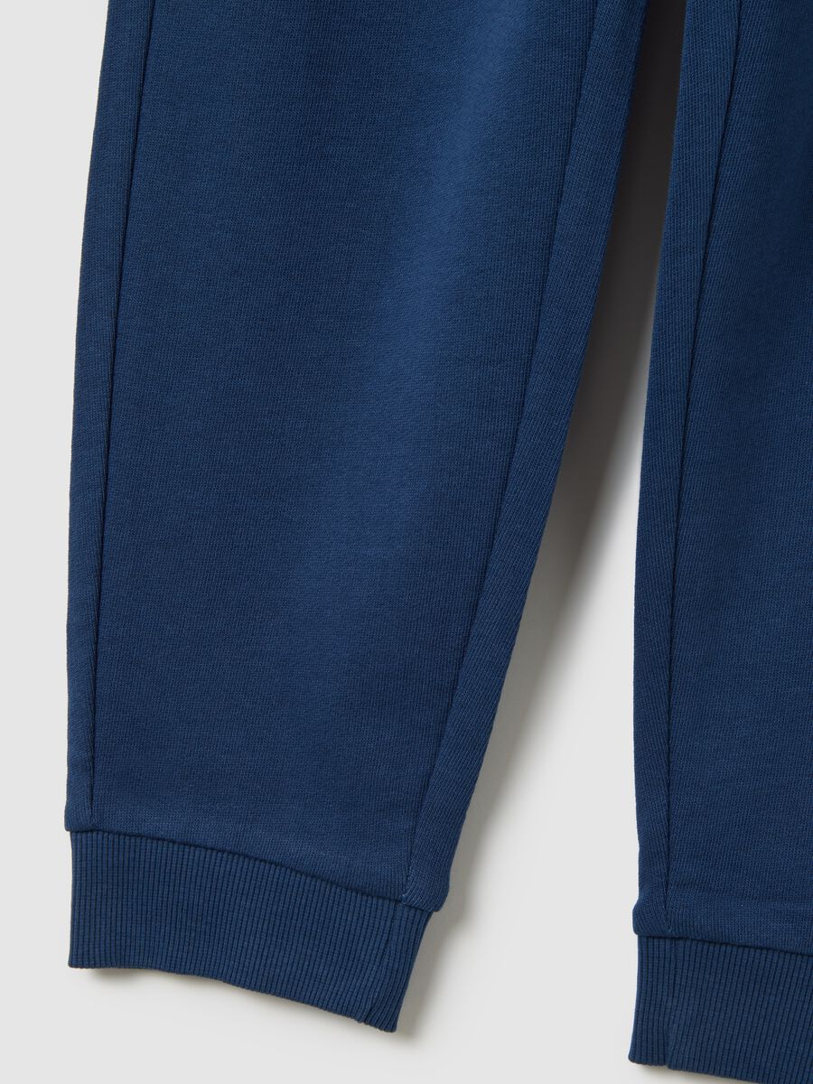 Pantaloni per bambini in puro cotone blu regular fit_2
