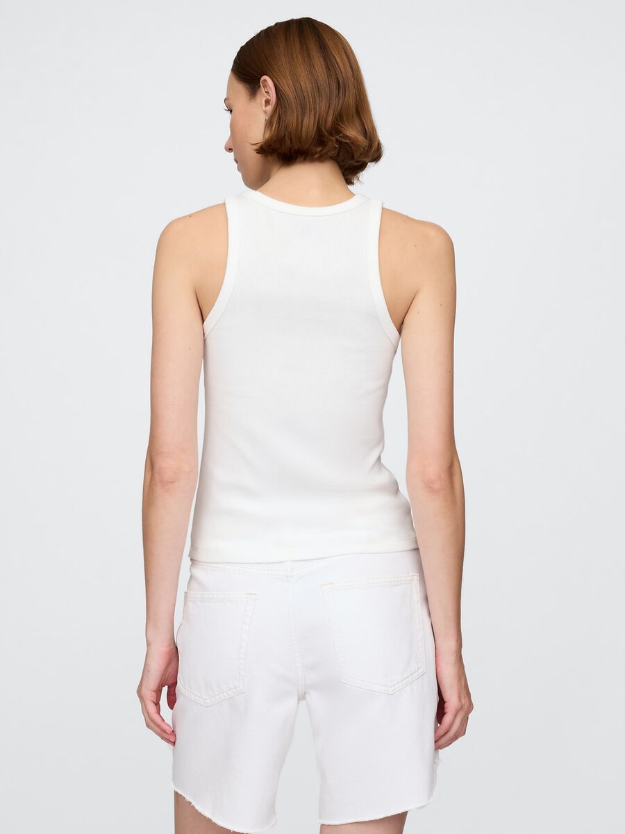White tank top in stretch fabric_2