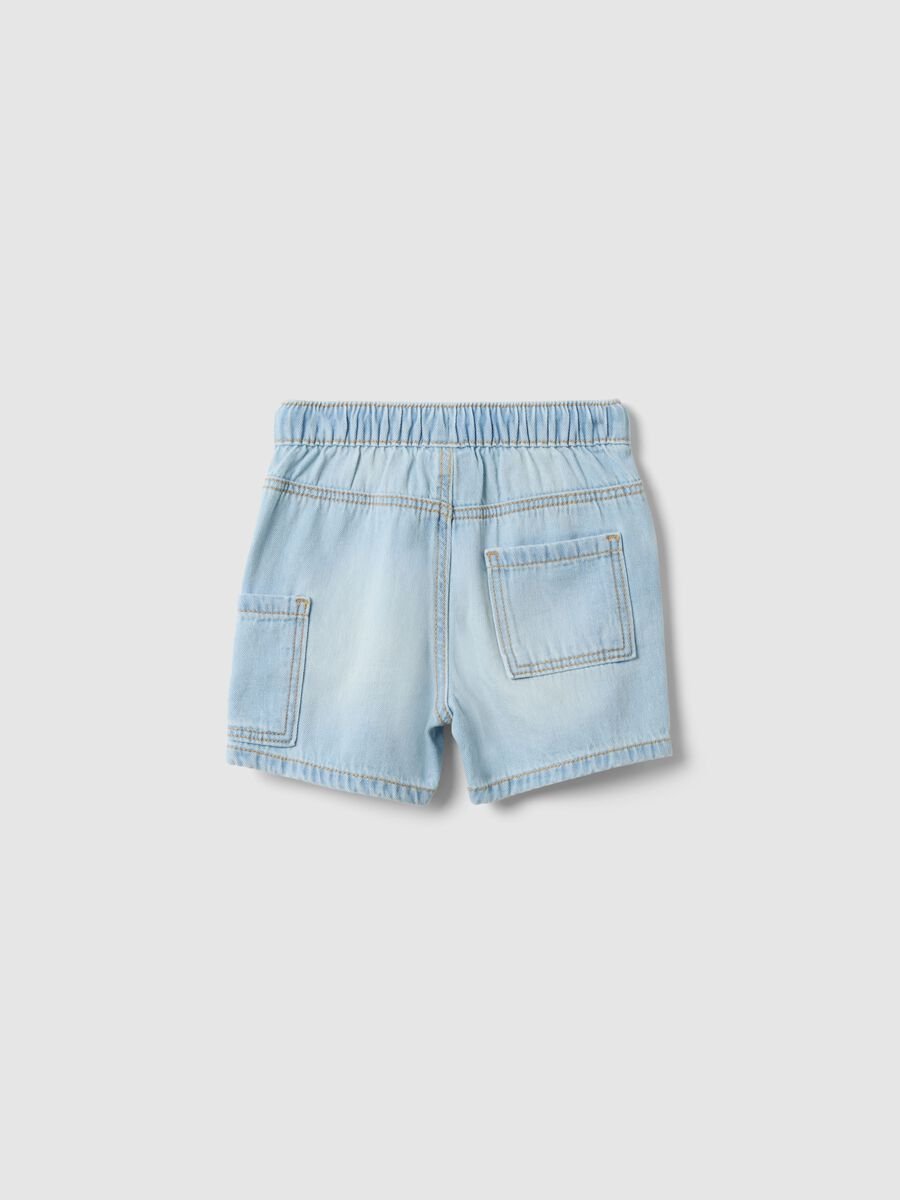 Shorts in puro cotone denim azzurri da bimbo regular fit_1