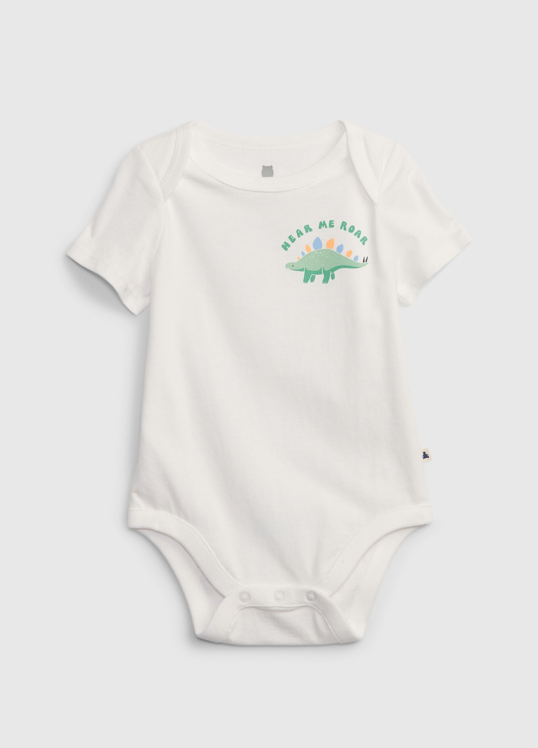 Cotton bodysuit with dinosaur print