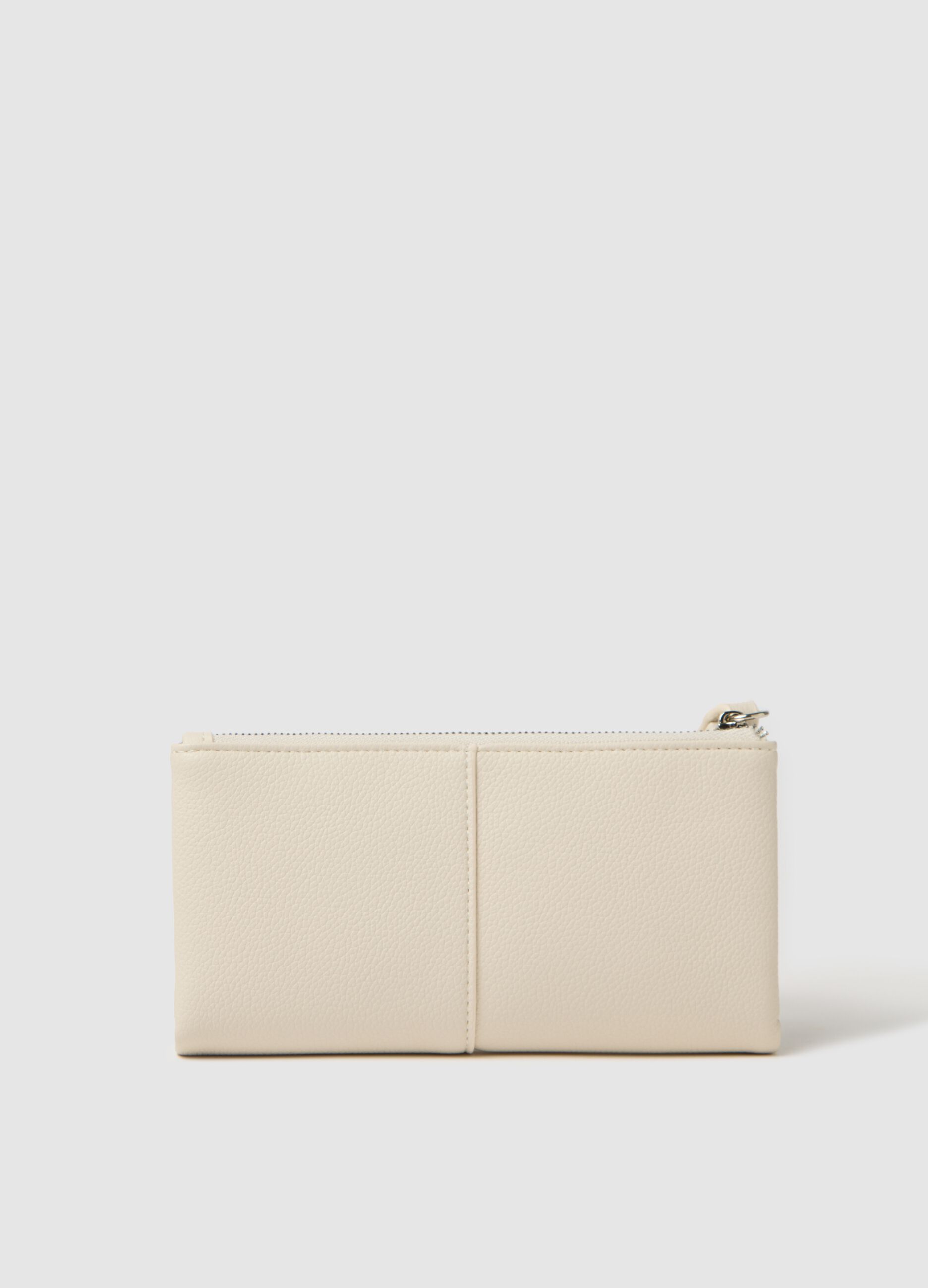 Textured-effect ecru wallet