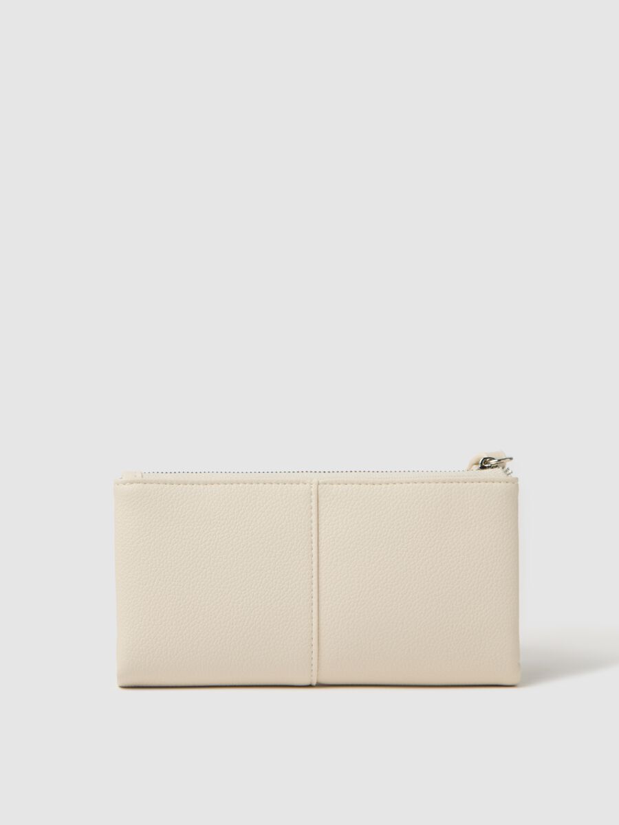 Textured-effect ecru wallet_1