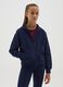 Girls' blue regular fit pure cotton sweatshirt_0