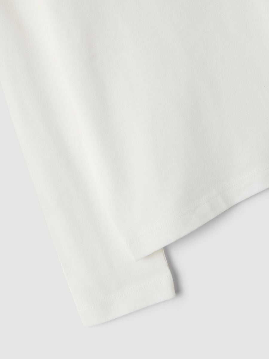 T-shirt bianca in puro cotone organico con stampa cuore per bambina_3
