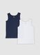2-pack of boys&rsquo; blue and white organic cotton vests_0