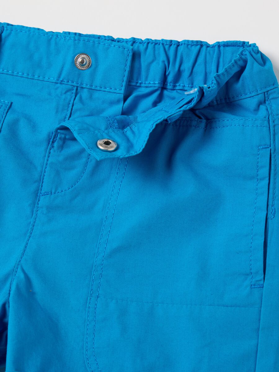 Fagottino Blue Cotton Poplin Shorts_2