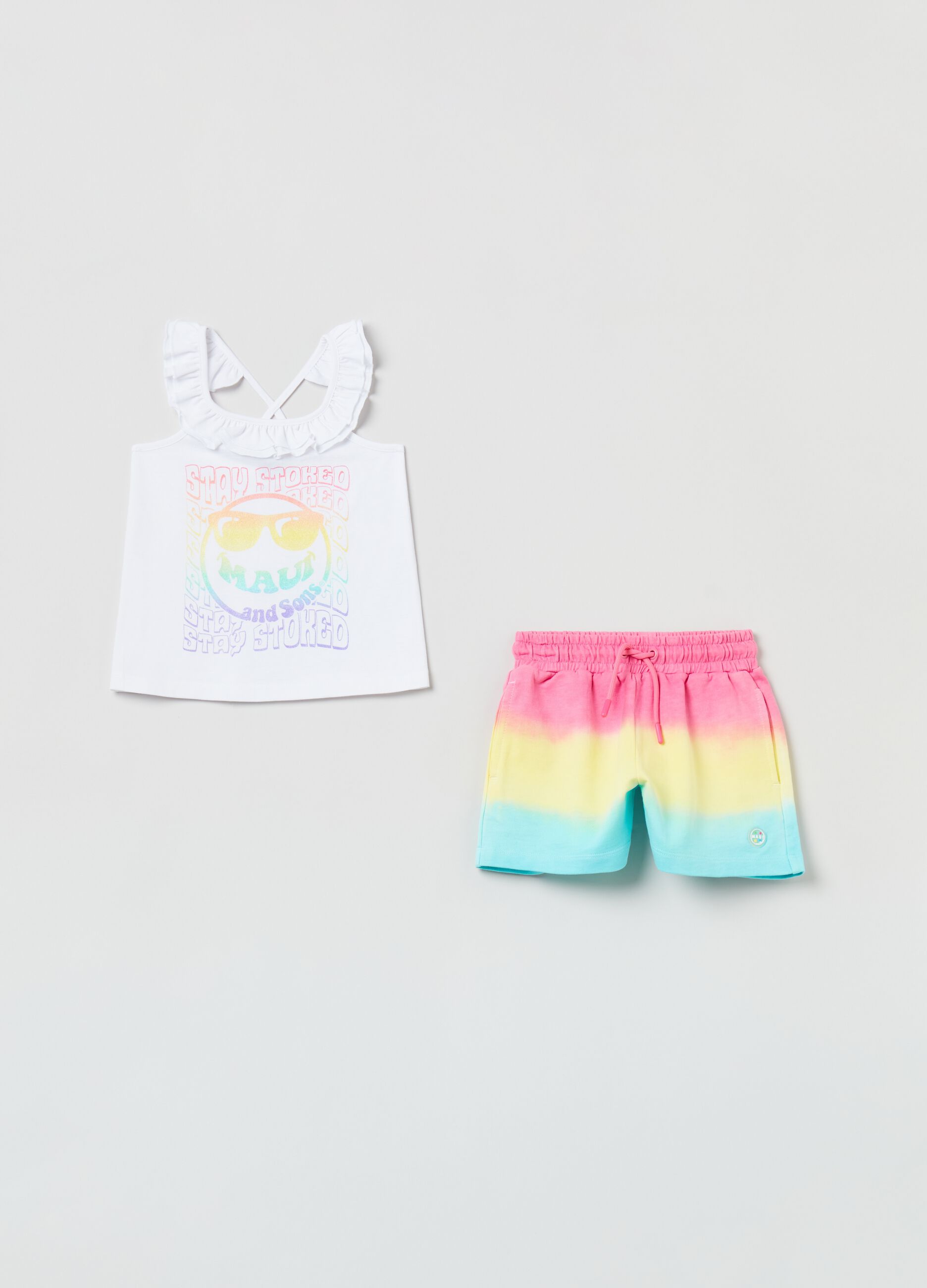 Jogging set con stampa glitter Maui and Sons_0
