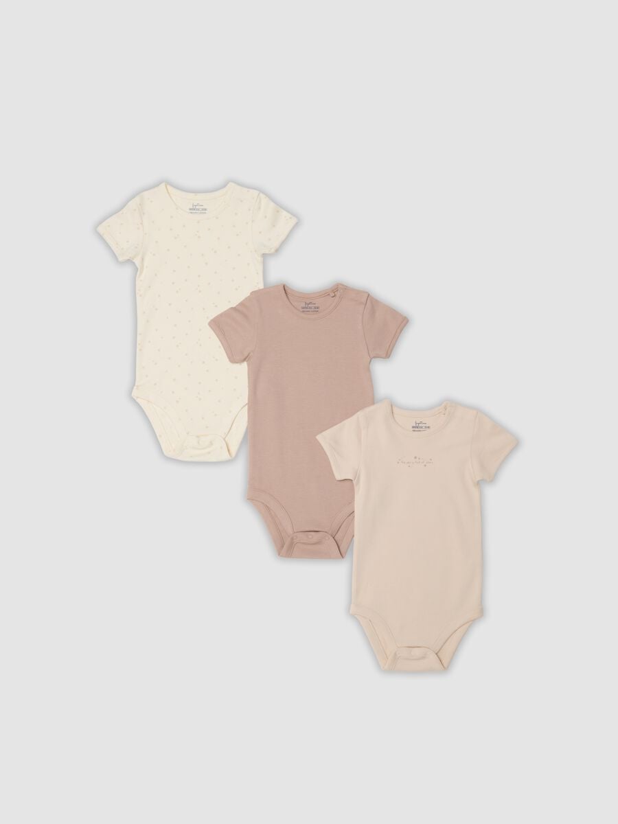 3-pack of multicolour organic cotton baby bodysuits with crew neck_0
