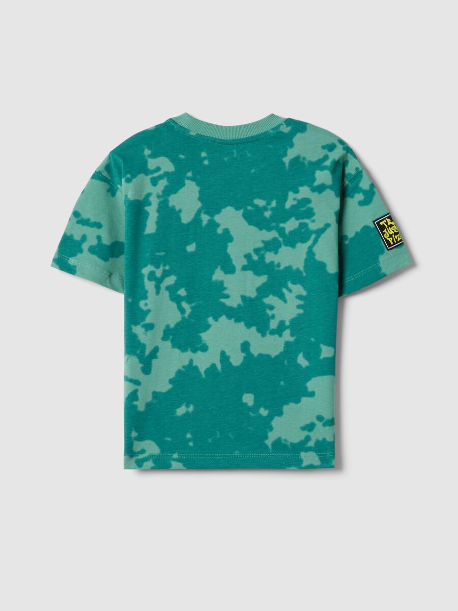 T-shirt in puro cotone verde da bambino regular fit con stampa_1