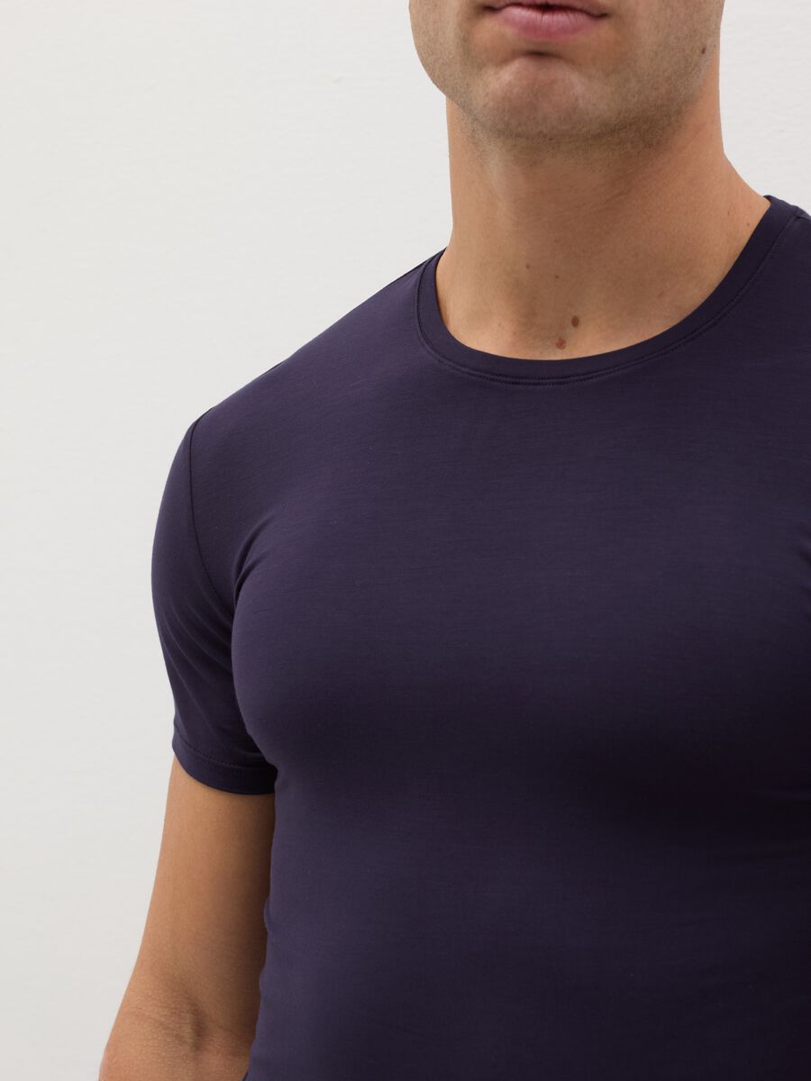 Stretch modal undershirt with round neck_3