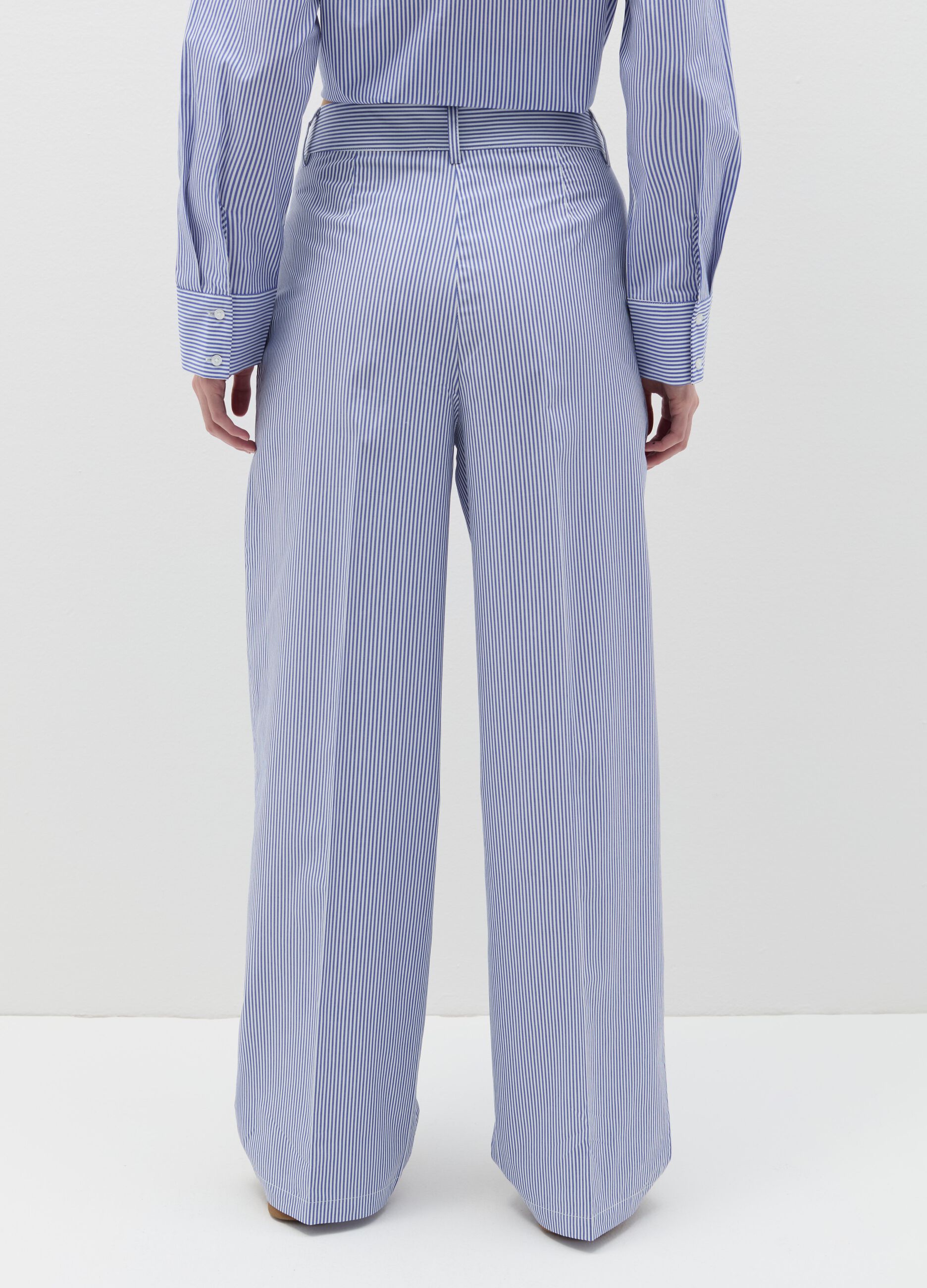 Tailored trousers with thin stripes