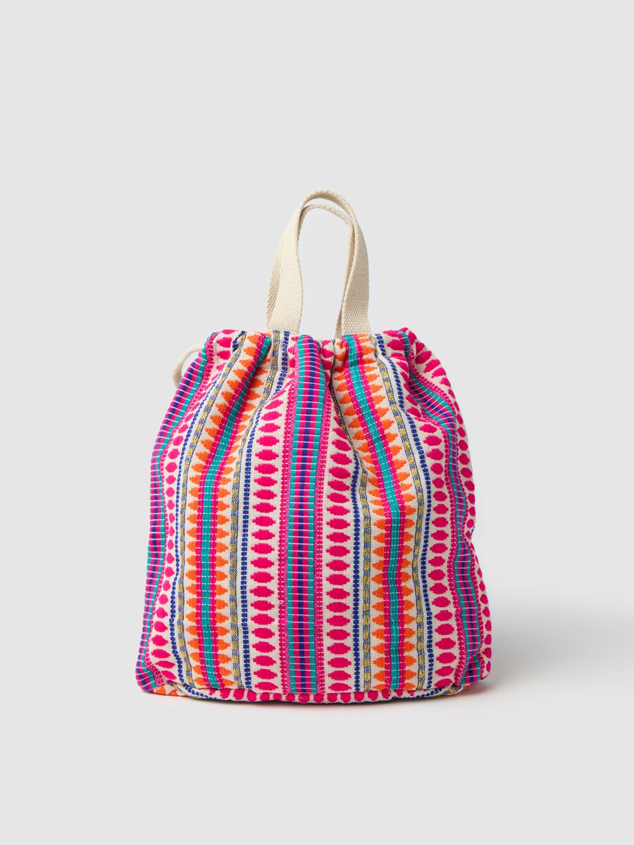 Zaino da donna in misto cotone multicolor_0