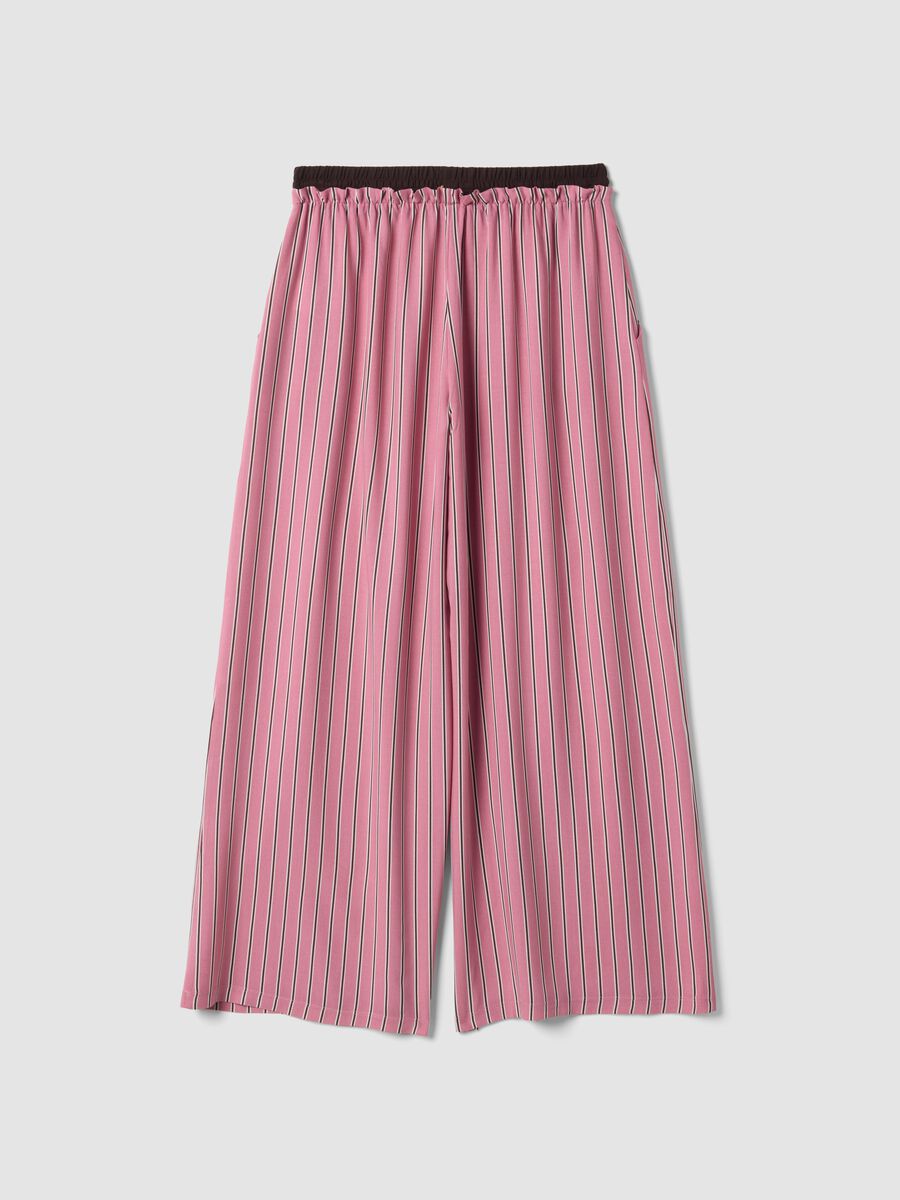 Pink pure viscose striped pyjama trousers_2