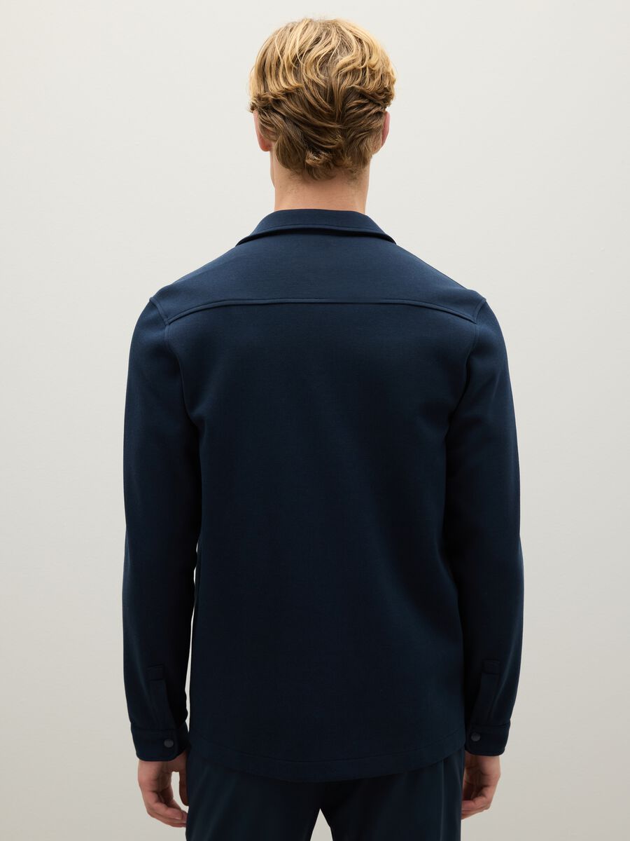 Blue Cotton-Blend Sweatshirt with Buttons_2