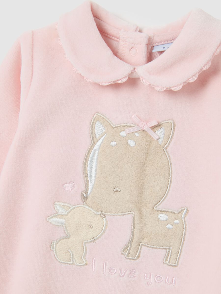 Tutina da neonata in misto cotone rosa_2