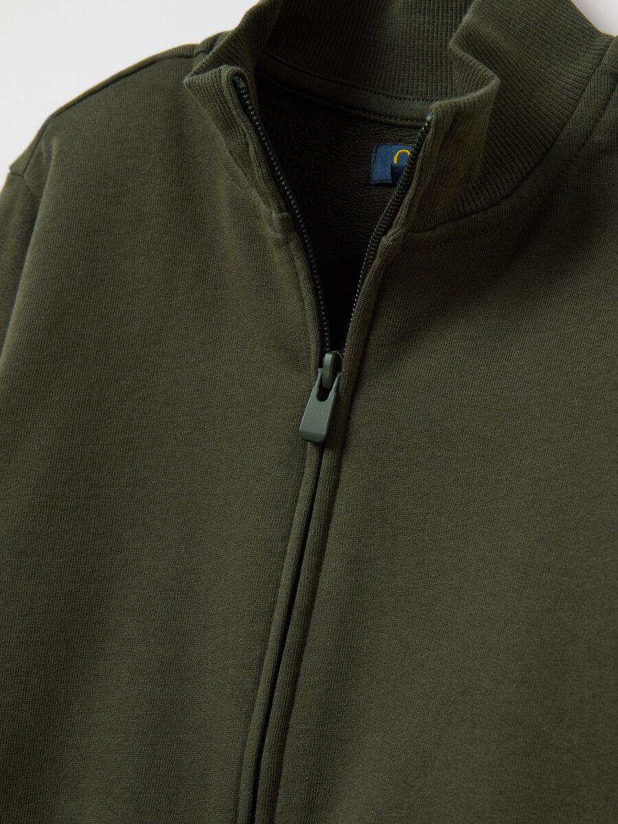 Full-zip sweatshirt in solid colour French terry_3