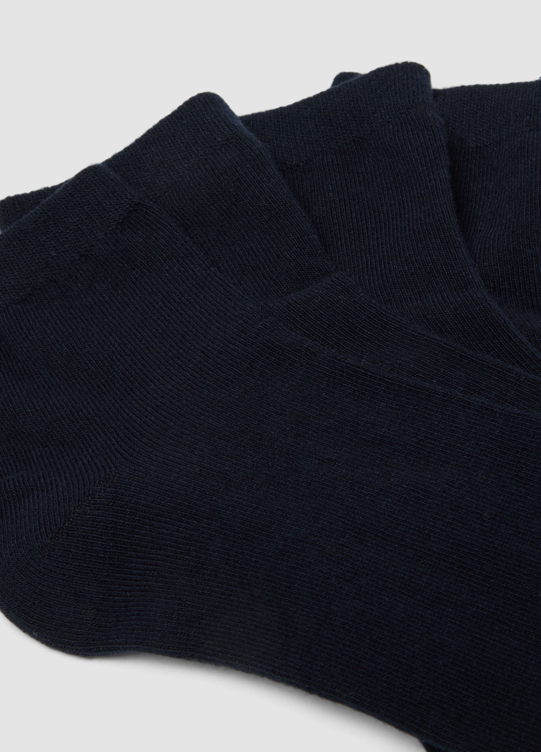 3-pack of blue organic cotton ankle sports socks