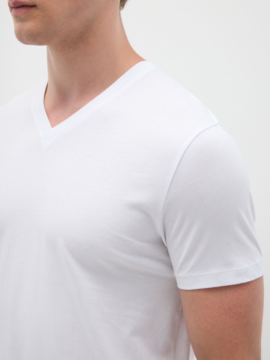 Tripack di t-shirt da uomo in puro cotone bianche regular fit_2