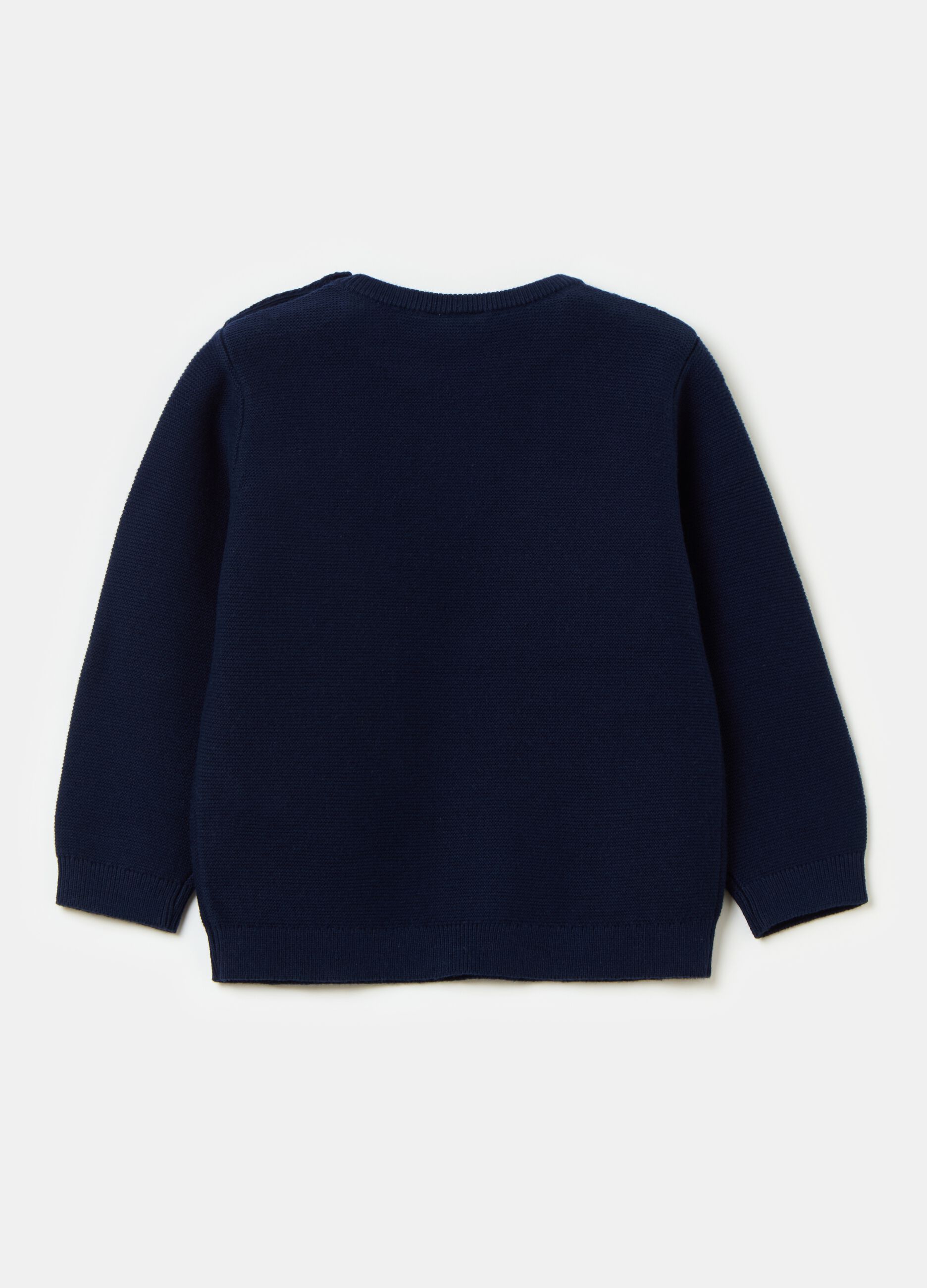 Solid colour cotton pullover