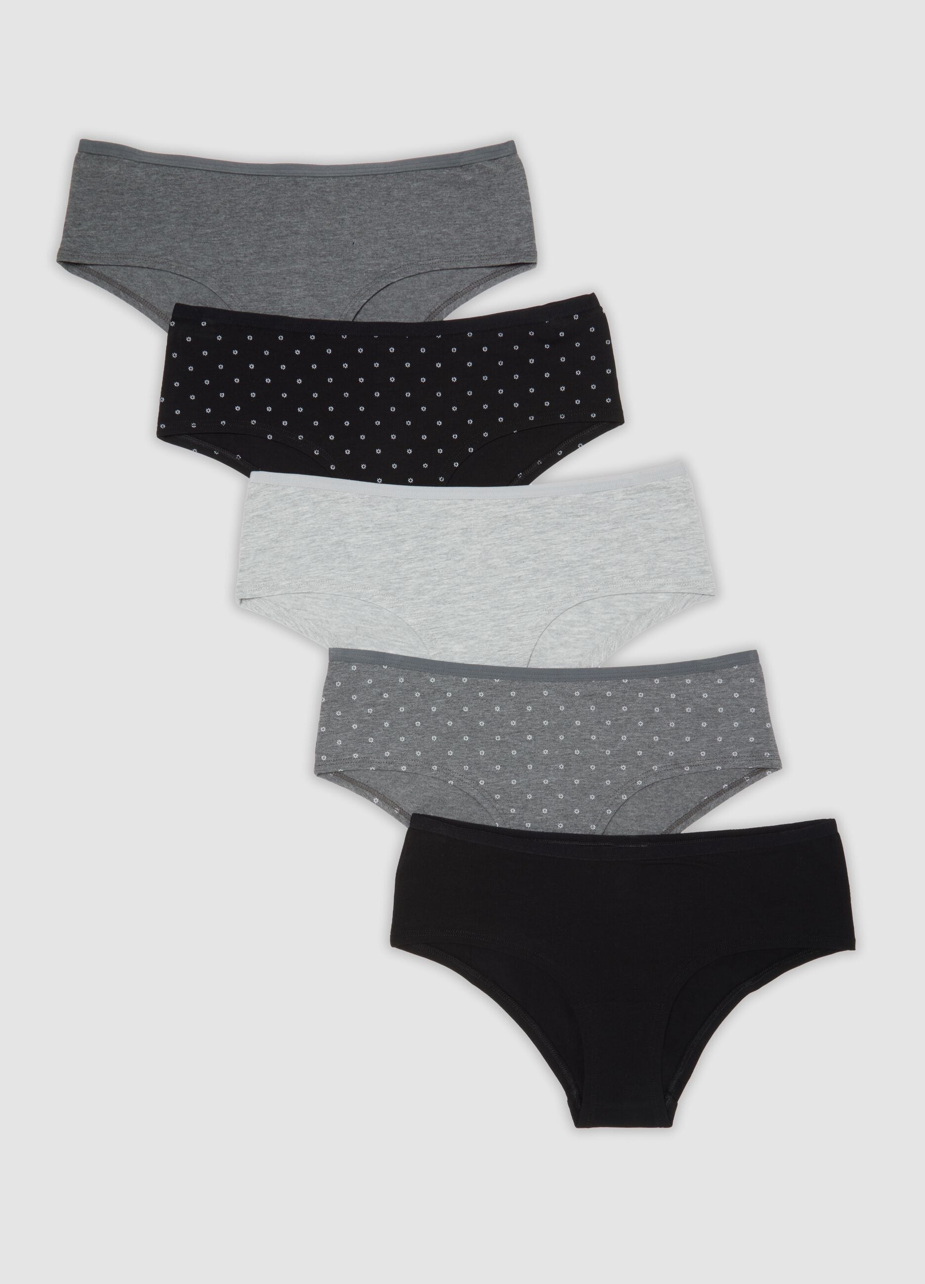 Pack of five black stretch-fabric briefs