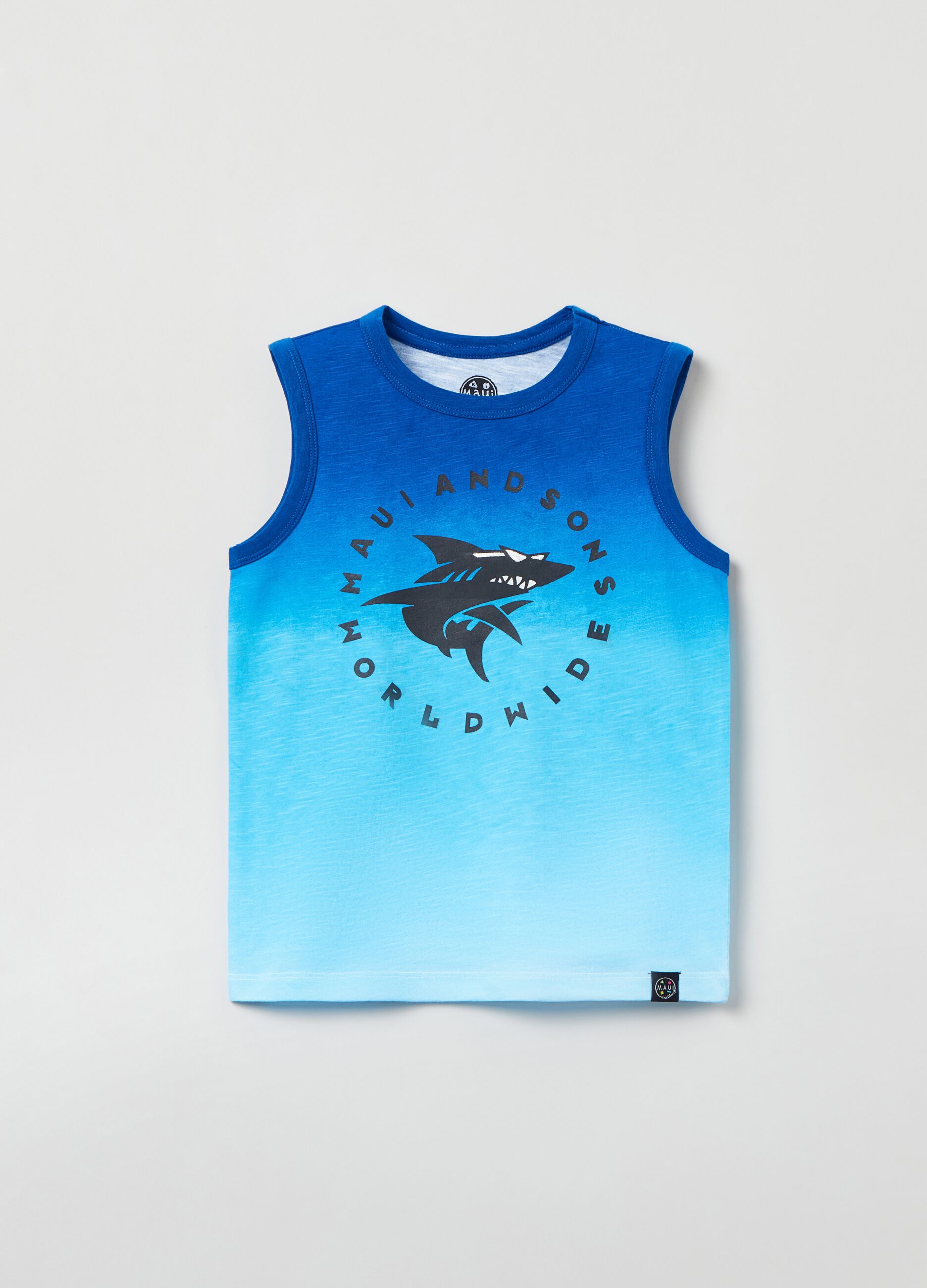 Racerback vest with Maui and Sons print