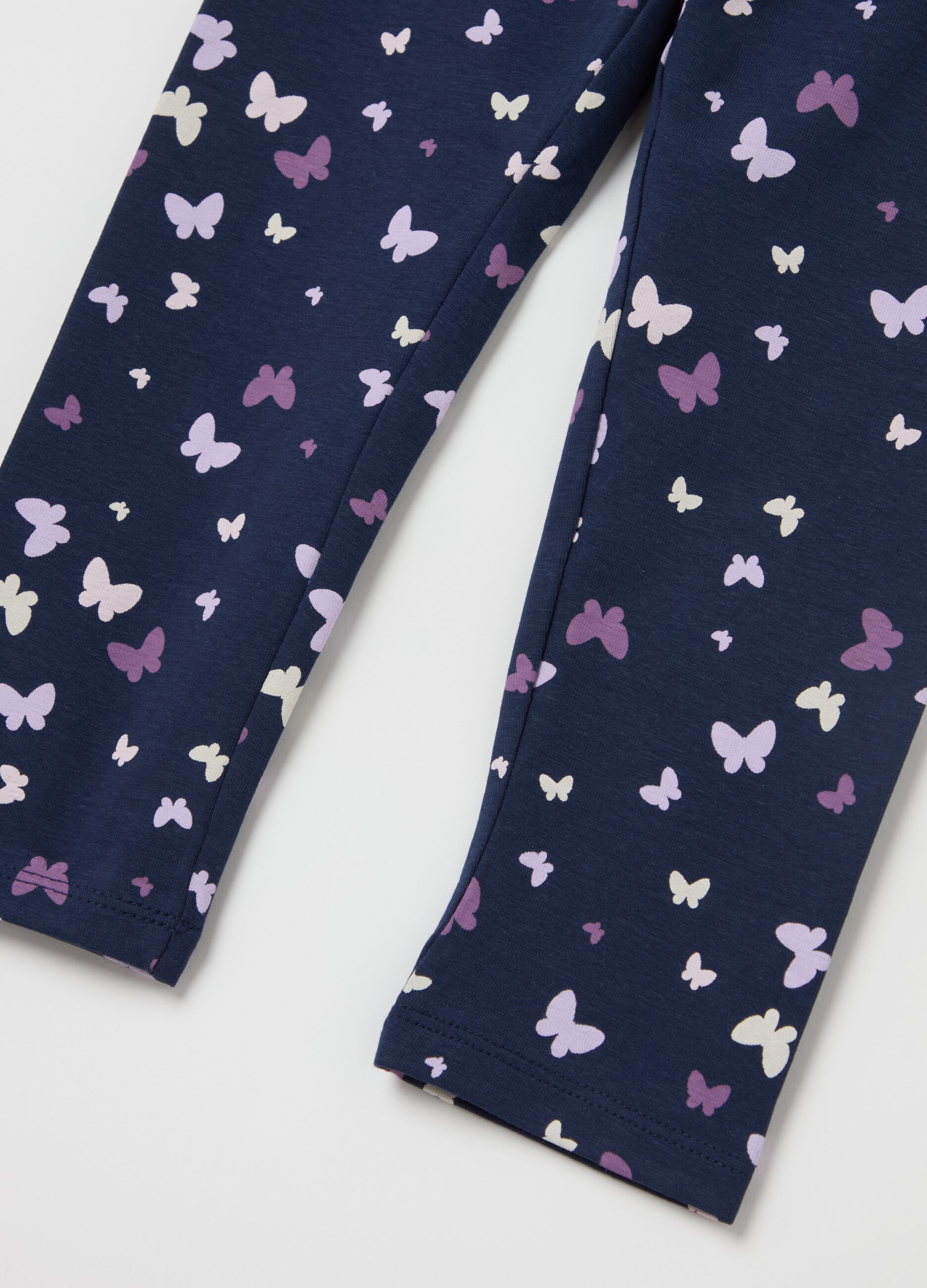 Three-quarter leggings in stretch cotton