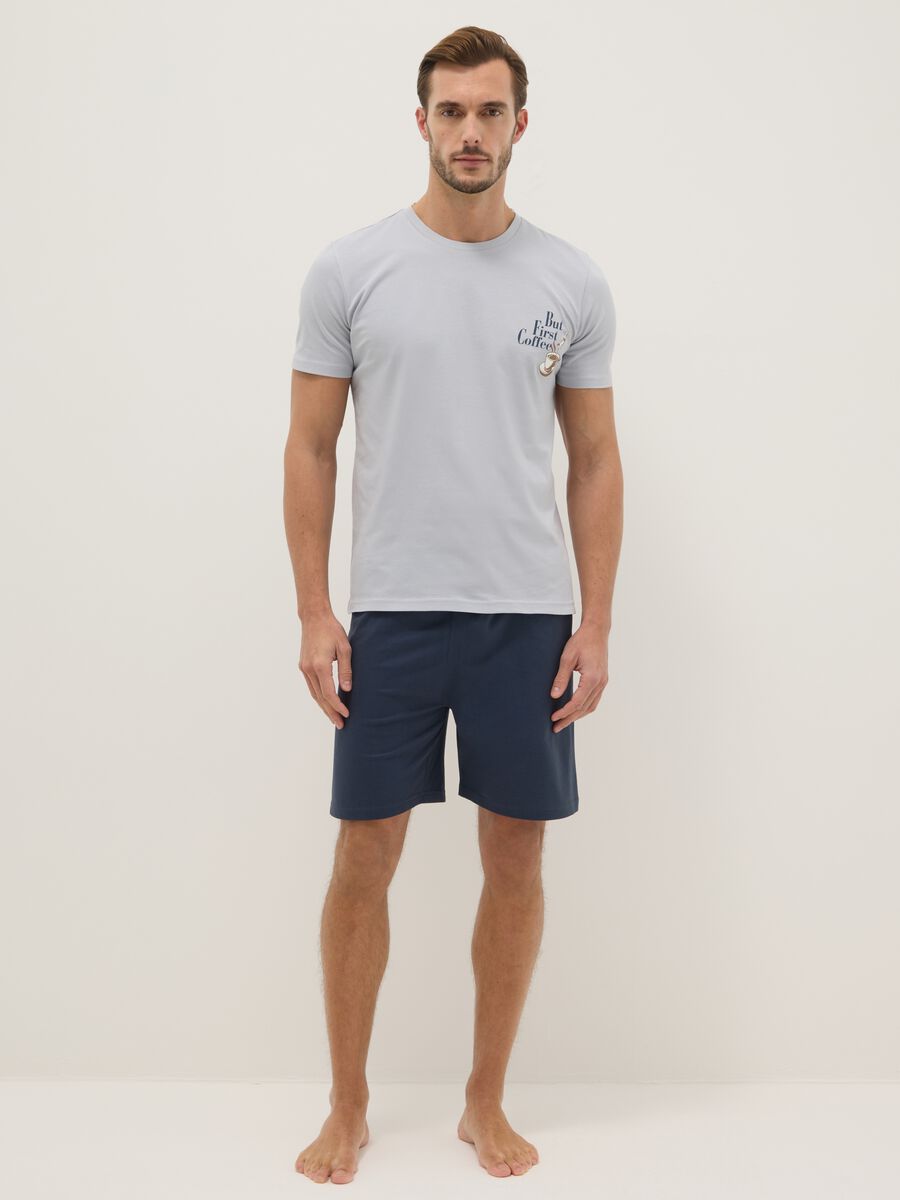 Multicolour short pyjamas in pure cotton regular fit with print_0