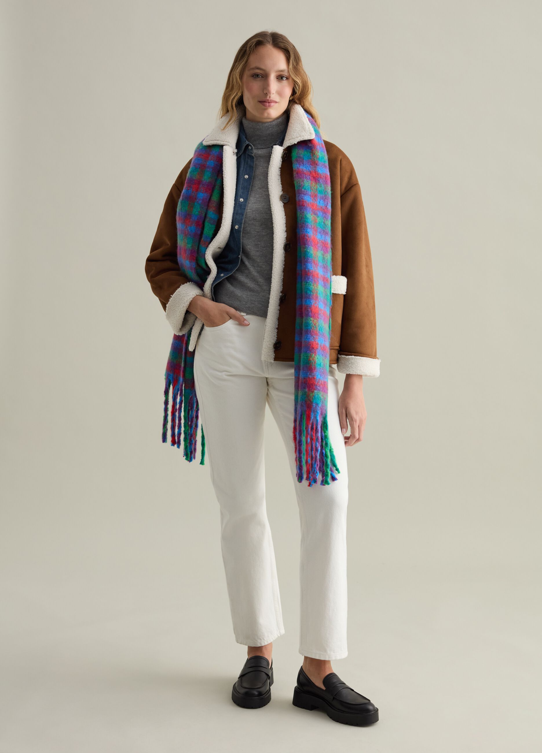 Suede sheepskin with sherpa lining