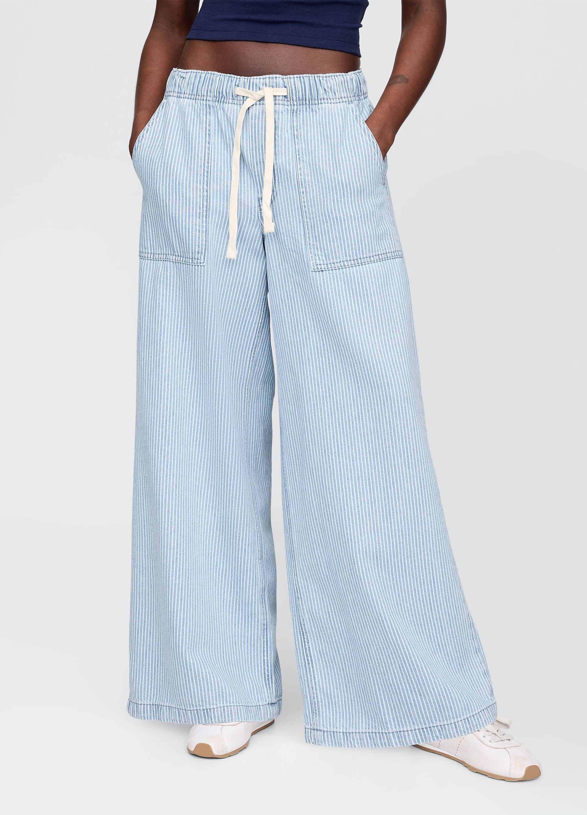 Wide Leg Light Denim Trousers by Gap