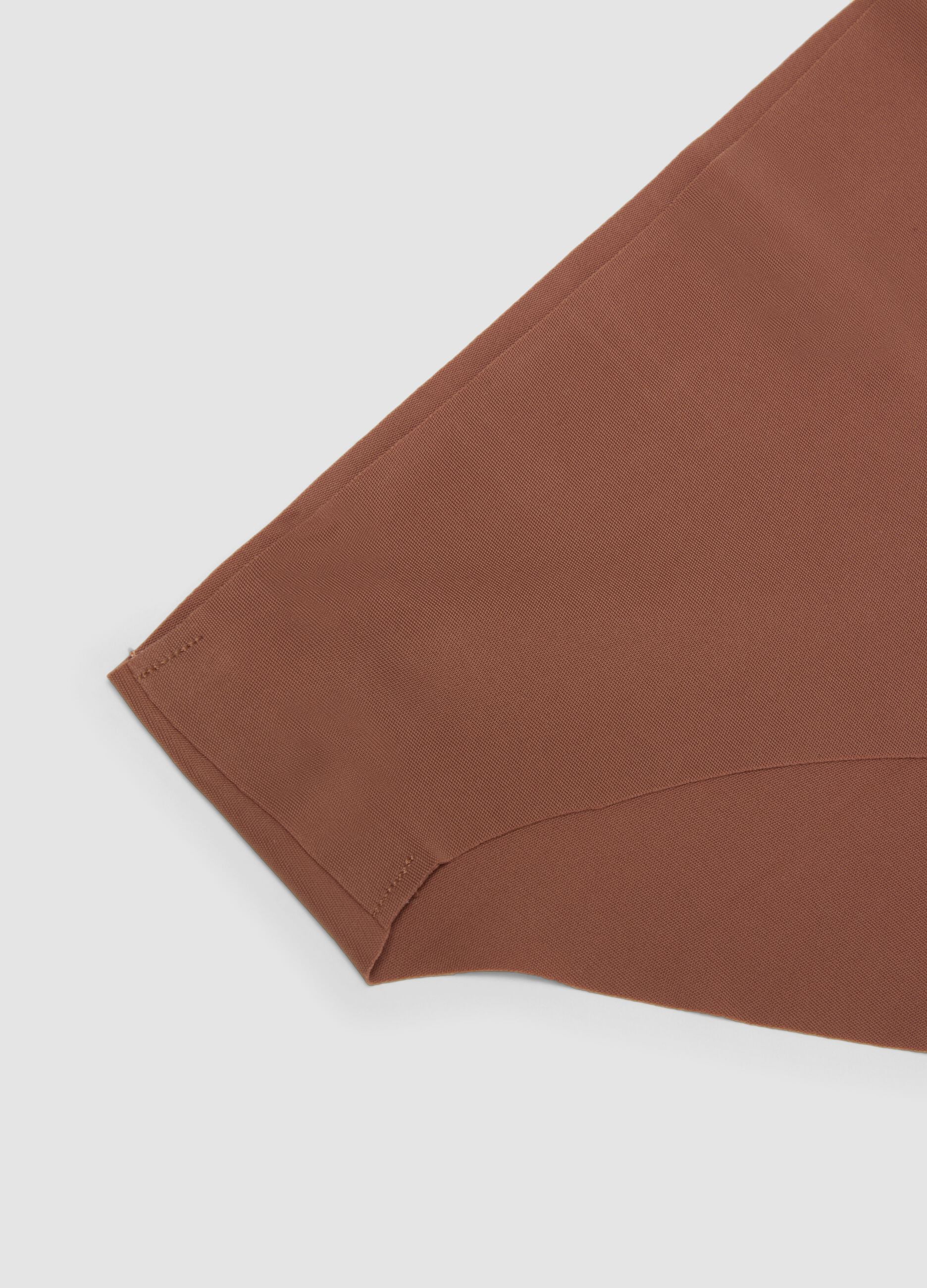 Slip marrone in microfibra elasticizzata a vita regular