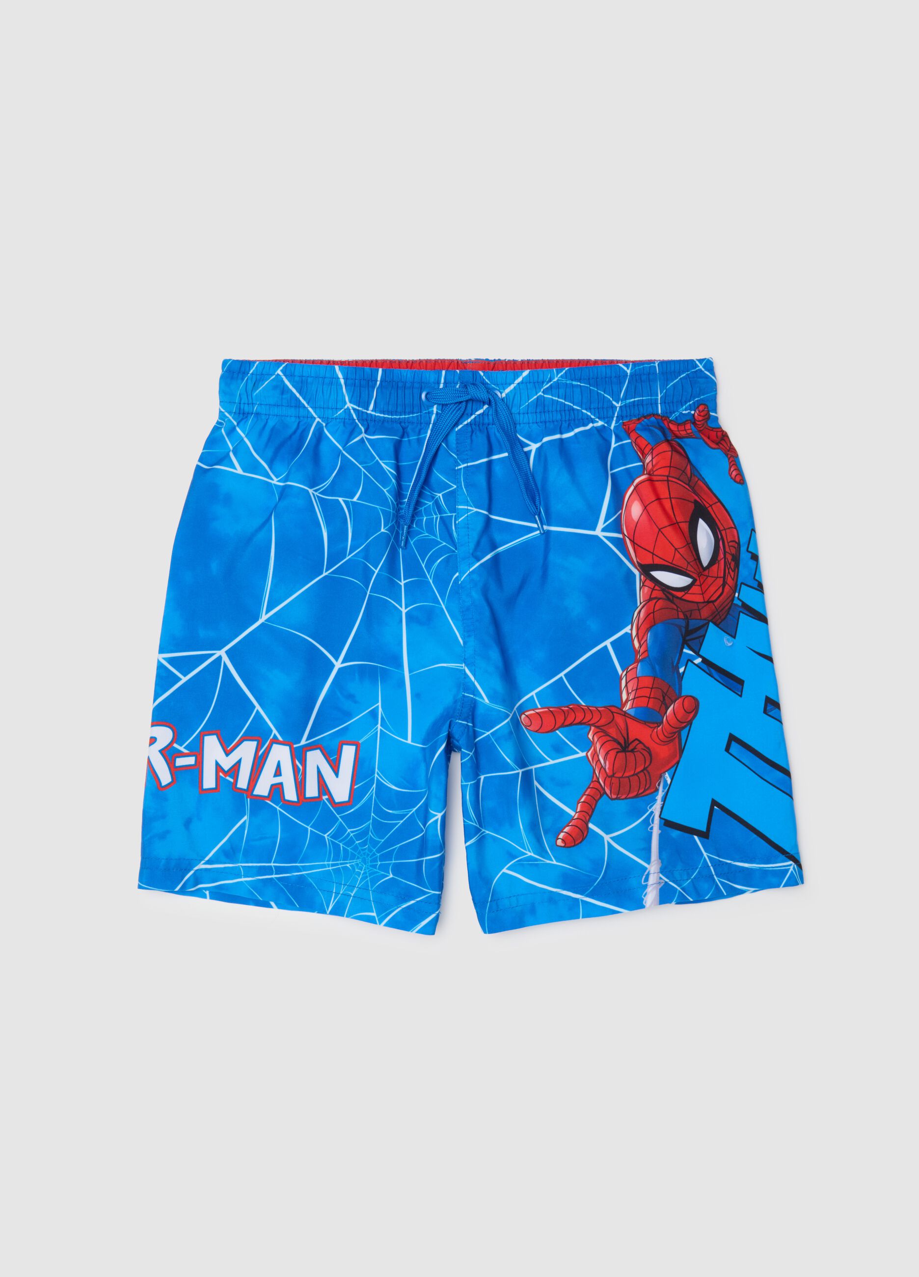 Costume da bagno da bambino in tessuto multicolor regular fit con stampa di Spider-Man