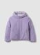 Purple reversible ultralight hooded jacket with zip for girls_4
