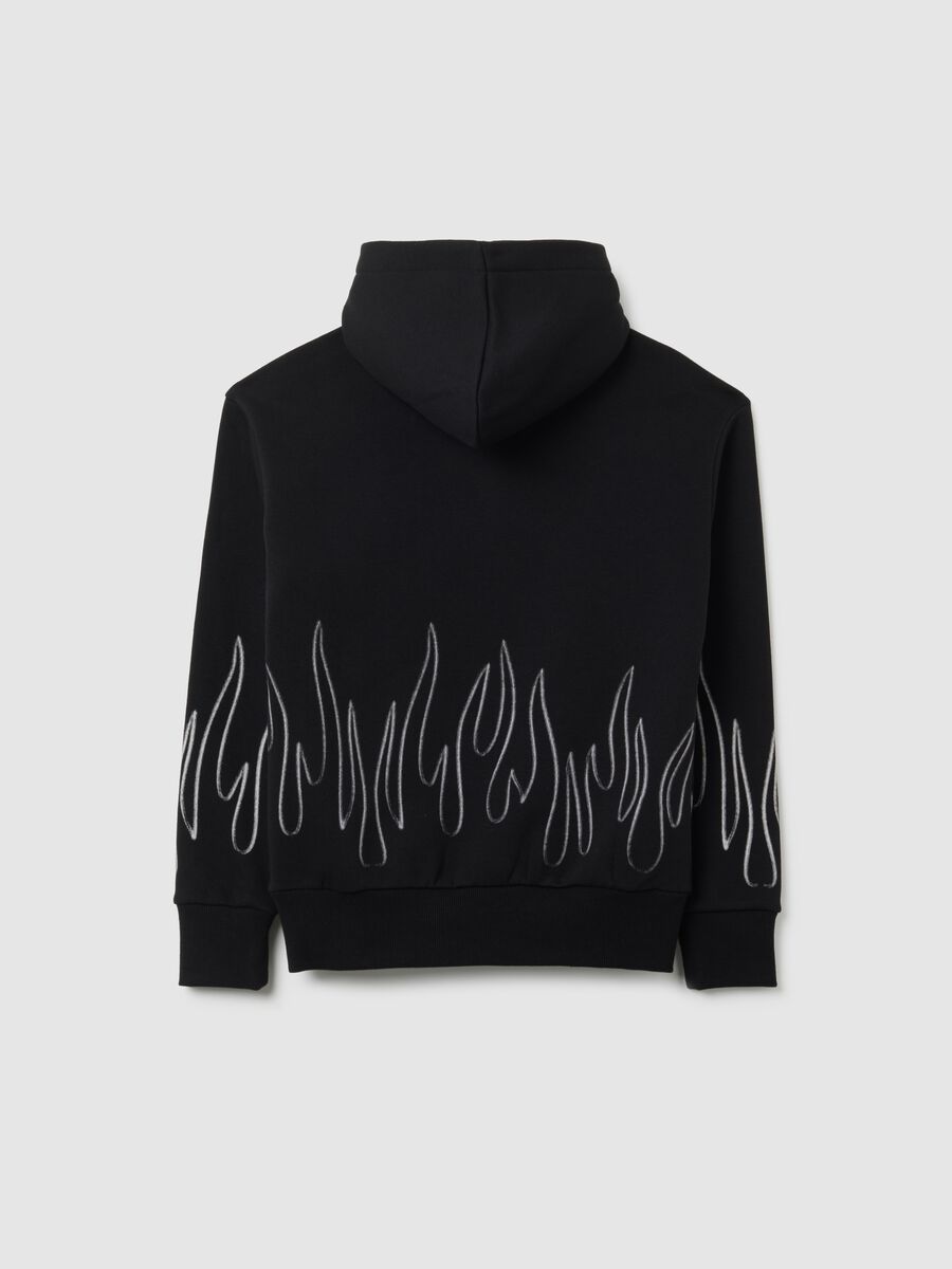 Boys' black regular fit cotton blend sweatshirt_1