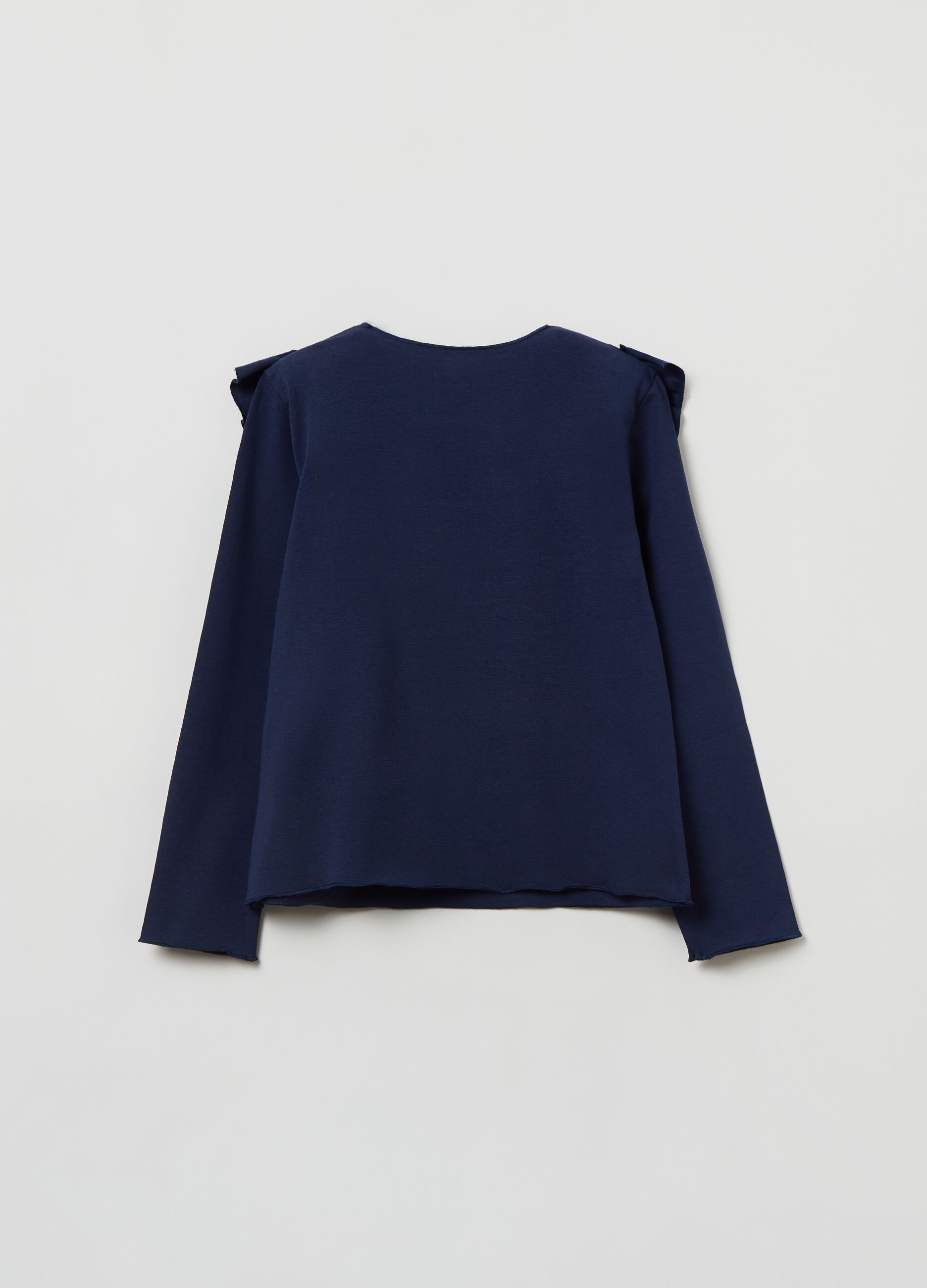 T-shirt a maniche lunghe con volant_1
