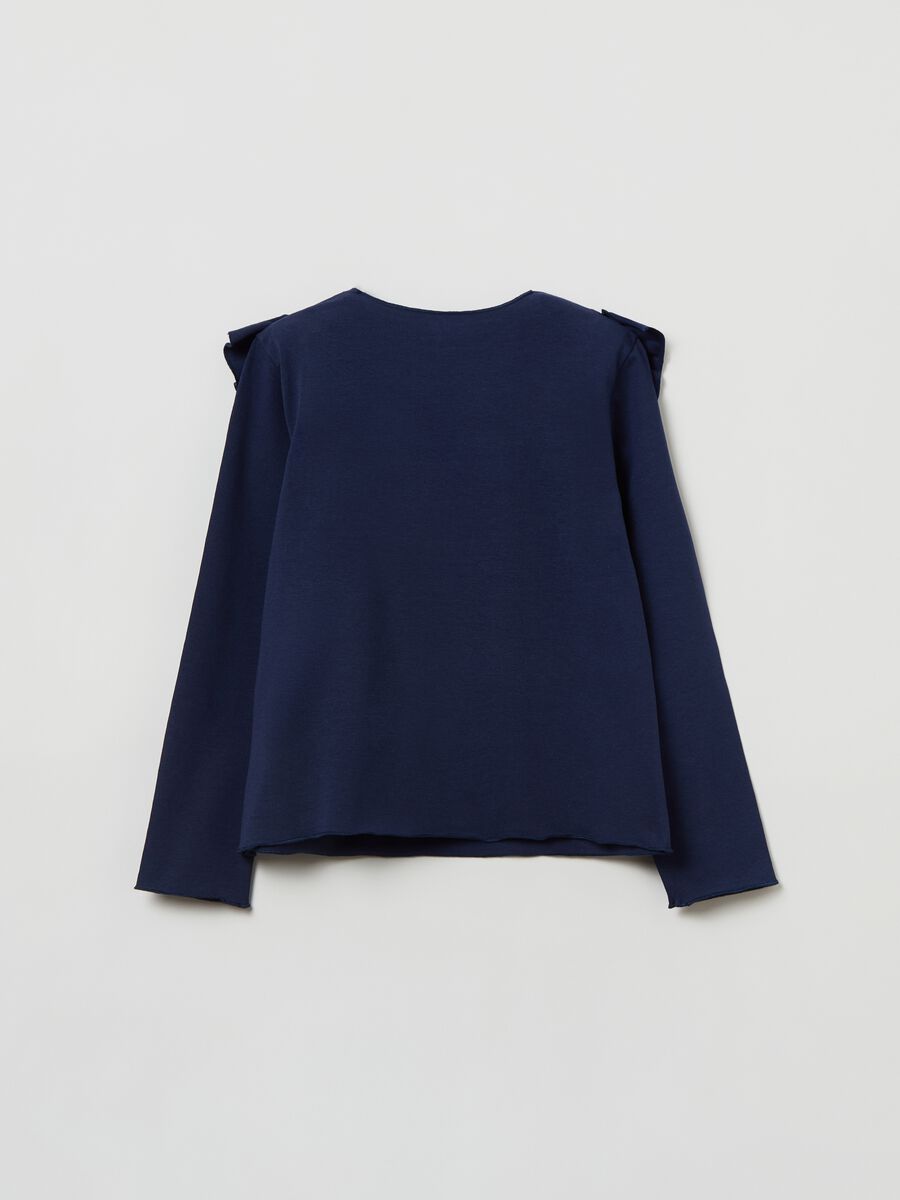 T-shirt a maniche lunghe con volant_1