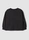 Black pure cotton crew-neck sweatshirt with heart print for girls_1