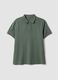 Green short-sleeved polo shirt in pure organic cotton_4