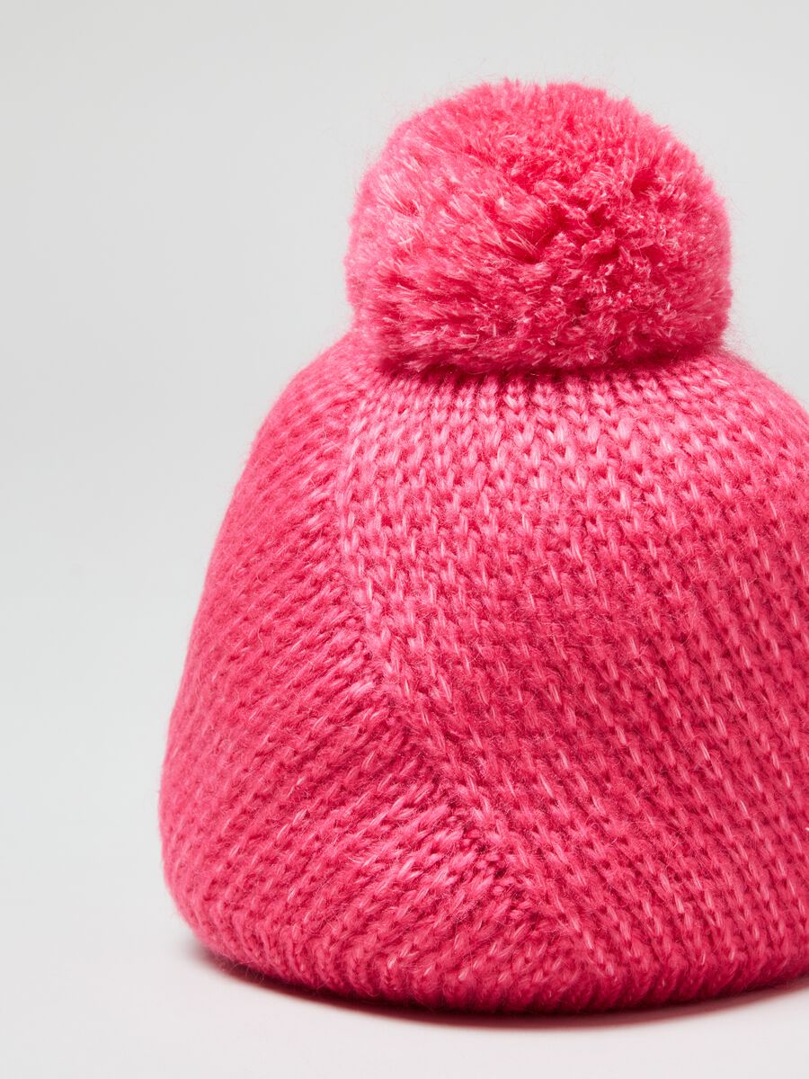 Berretto tricot con pon pon_2