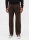 Brown Stretch Wool Blend Trousers_1