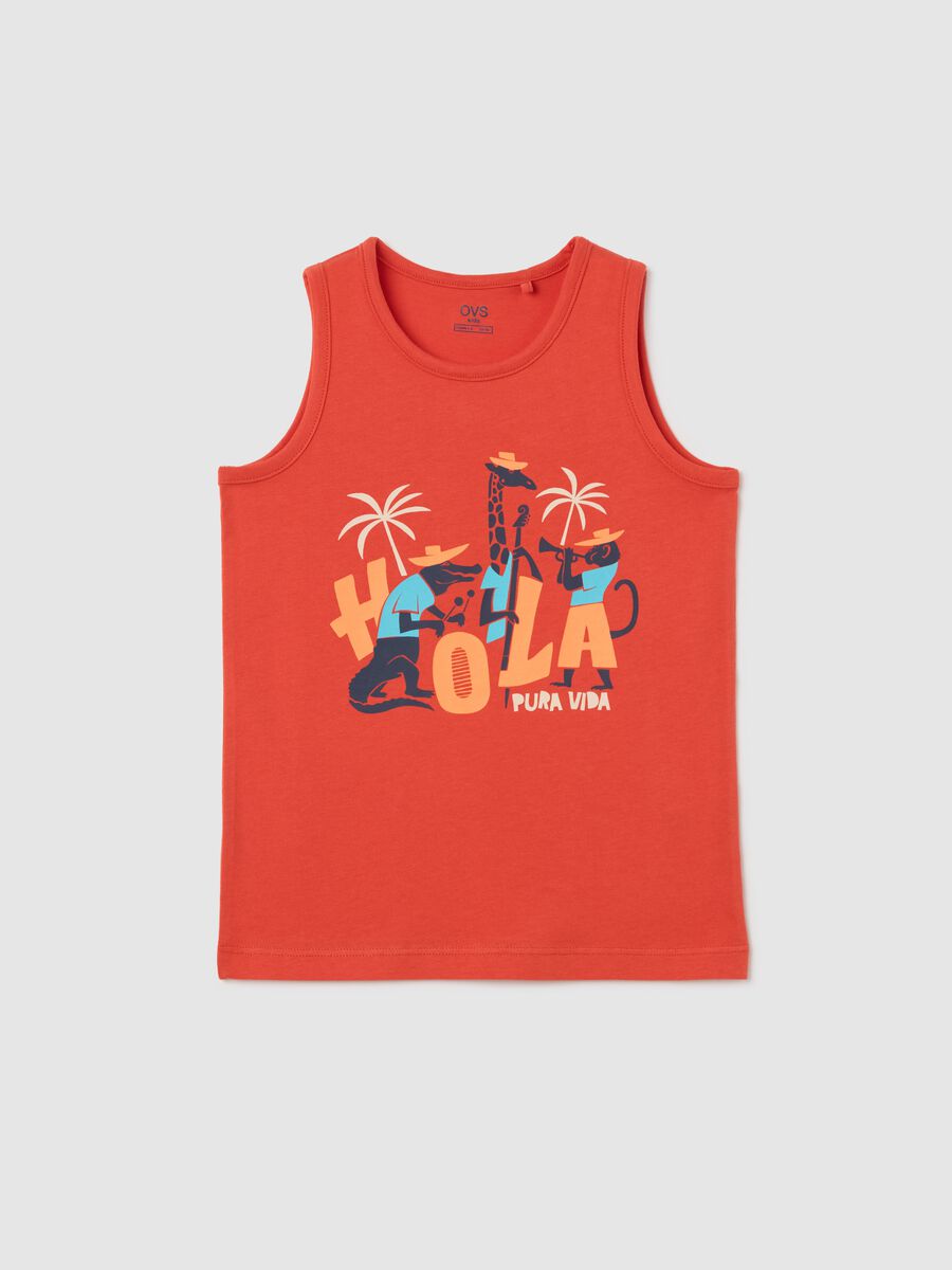 Red Tank Top with Fun Print by OVS Kids_0